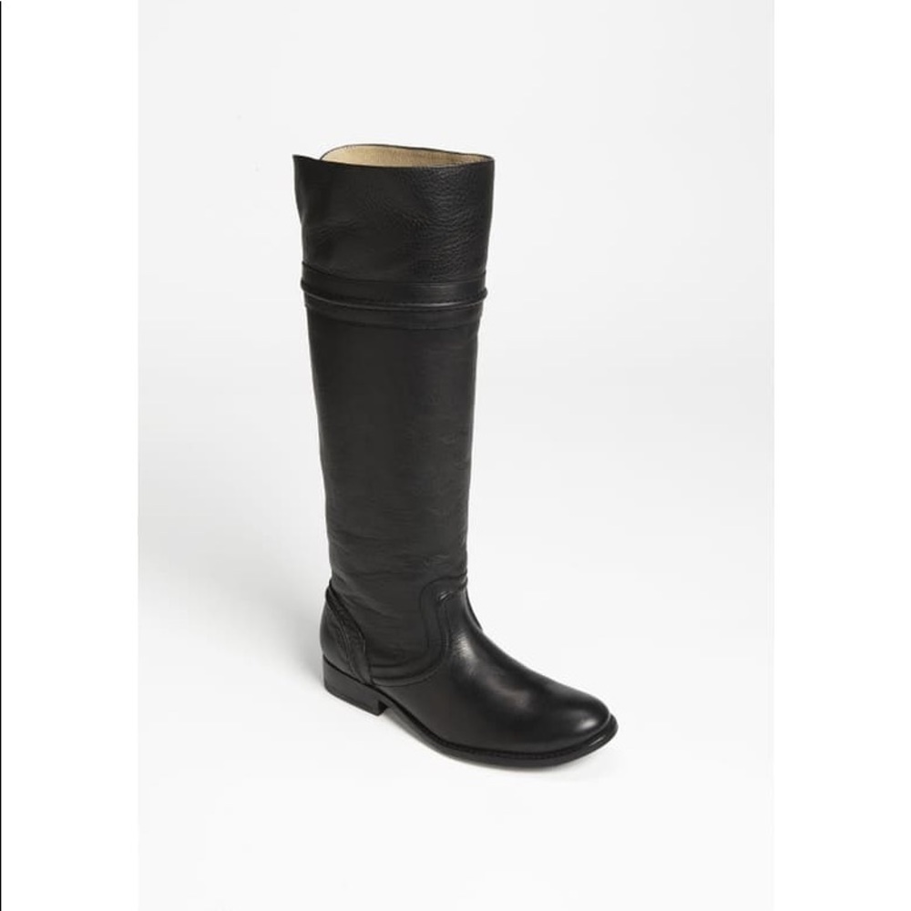 Frye Black Melissa Trapunto Riding Boots
